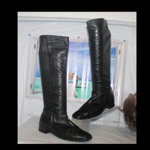 $498 Cole Haan Made in Italy Stretch Leather Tall Knee High Boots Sz 8